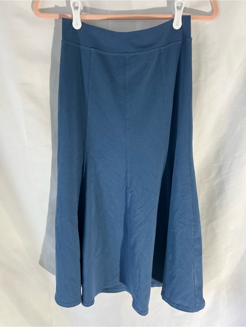NWOT Womens HARD TAIL Blue* Fit-Flare 95% Cotton Midi Skirt